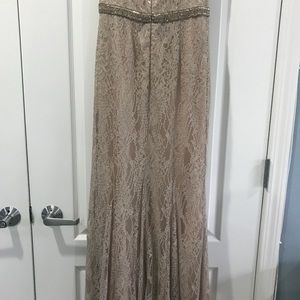 Theia | Dresses | Champagne Theia Lace Gown | Poshmark